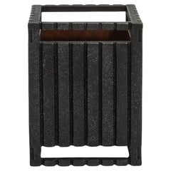 Waste Bin in Black Shagreen Detail by R&Y Augousti