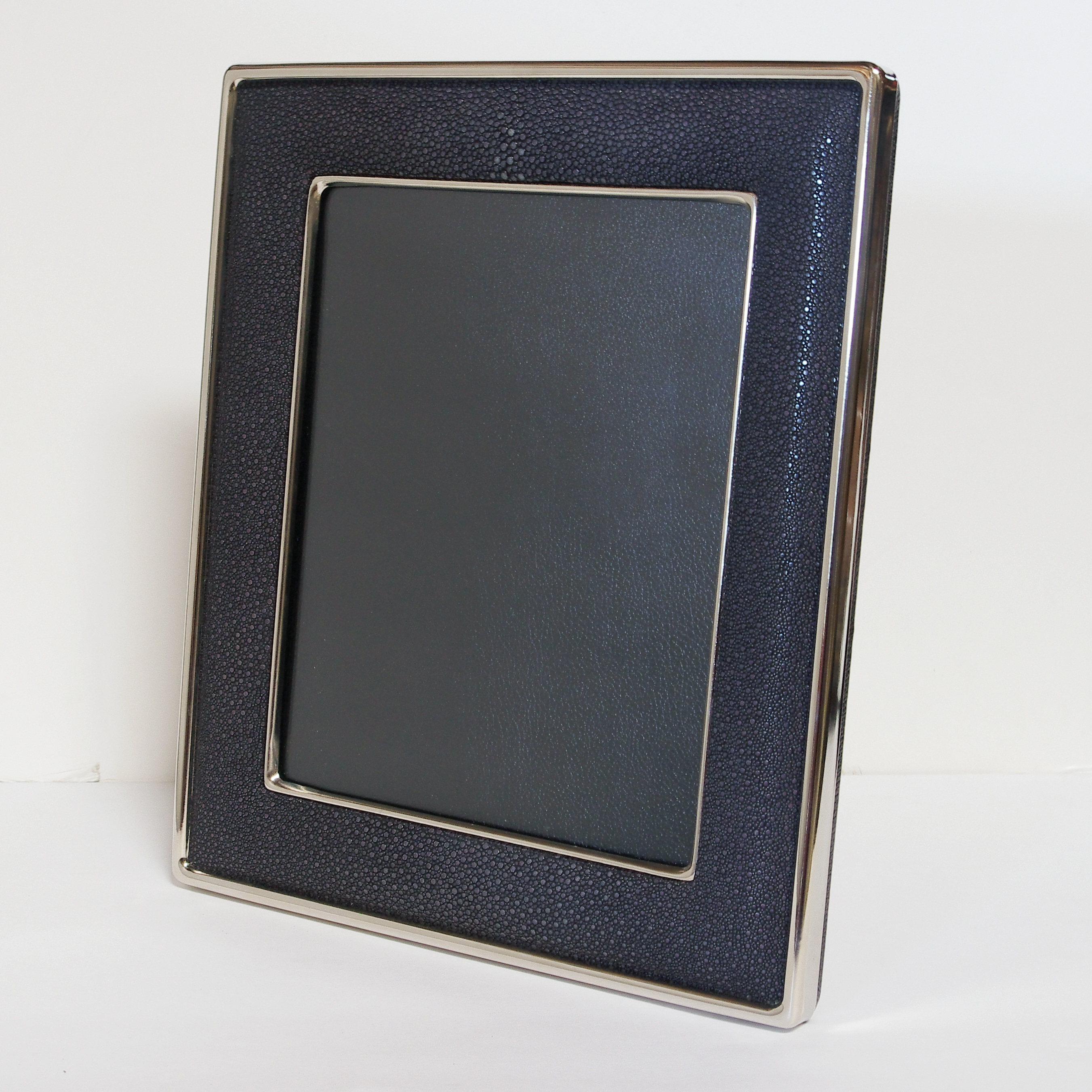 Modern Black Shagreen Photo Frame by Fabio Ltd For Sale