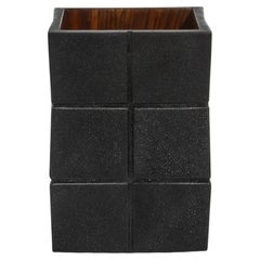 Waste Bin in Black Shagreen Rhomboid by R&Y Augousti
