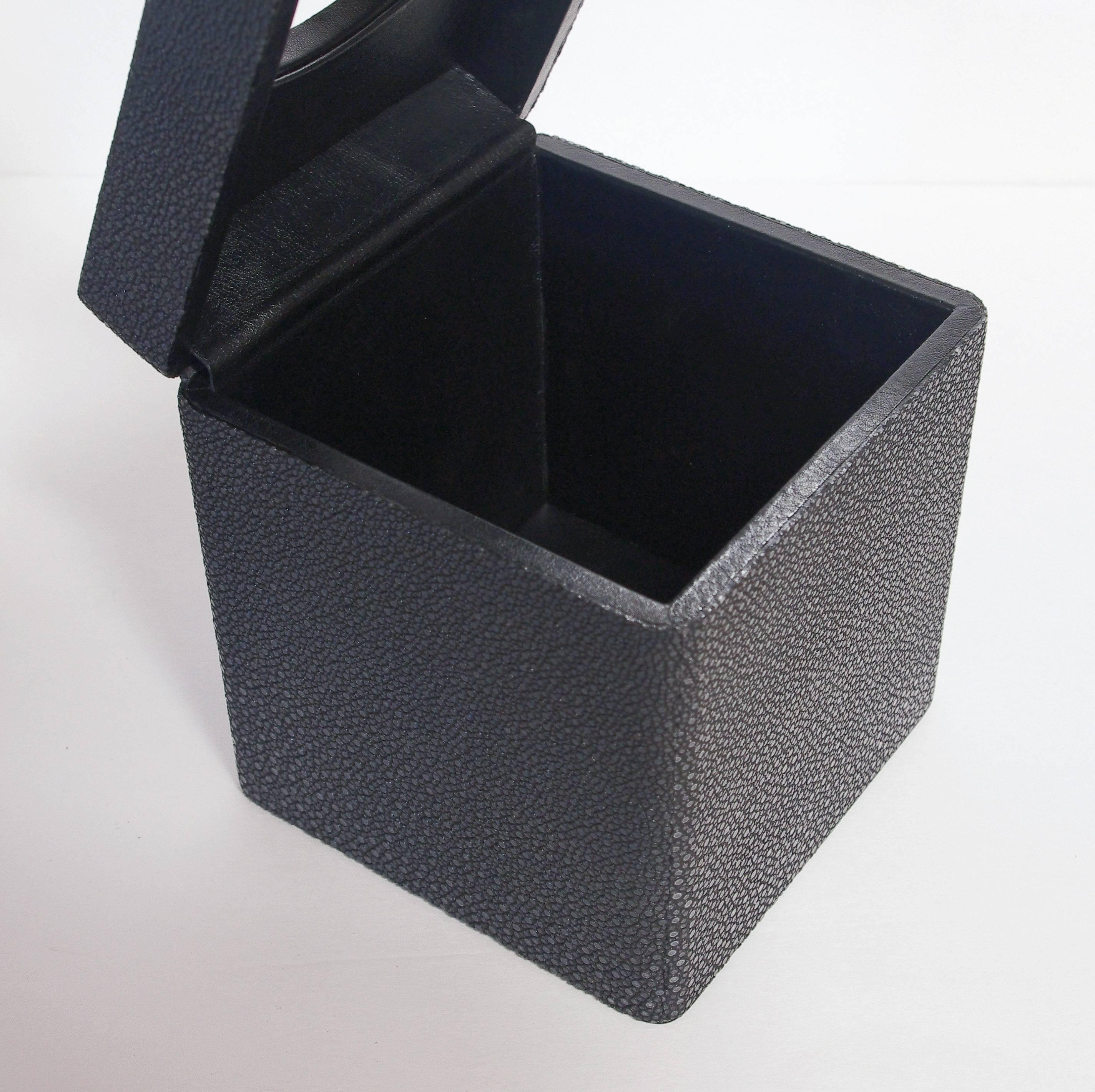 Schwarzer schwarzer Shagreen Tissue-Kasten - LAST 1 im STOCK (Italienisch)