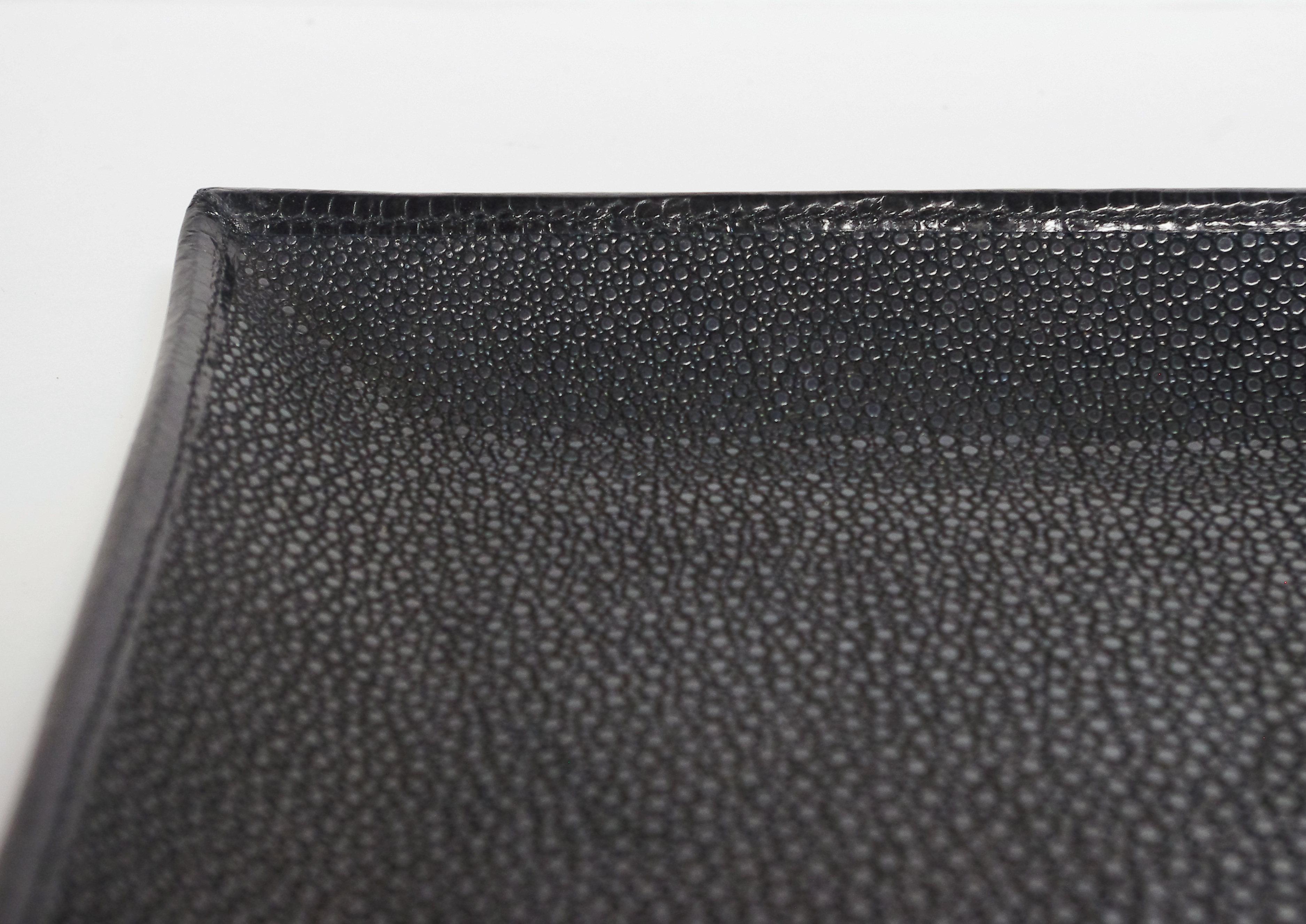 Black Shagreen Tray In Excellent Condition For Sale In Los Angeles, CA