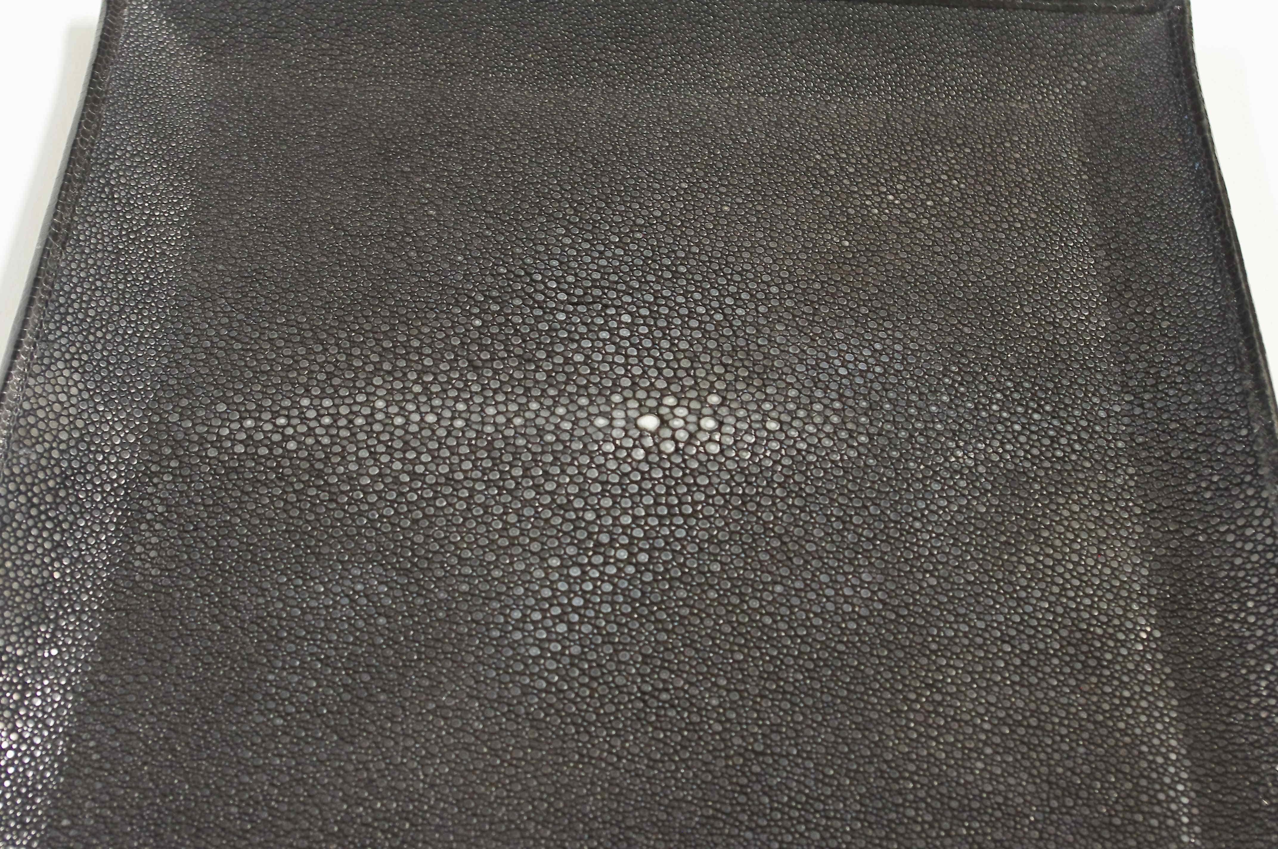 Contemporary Black Shagreen Tray For Sale