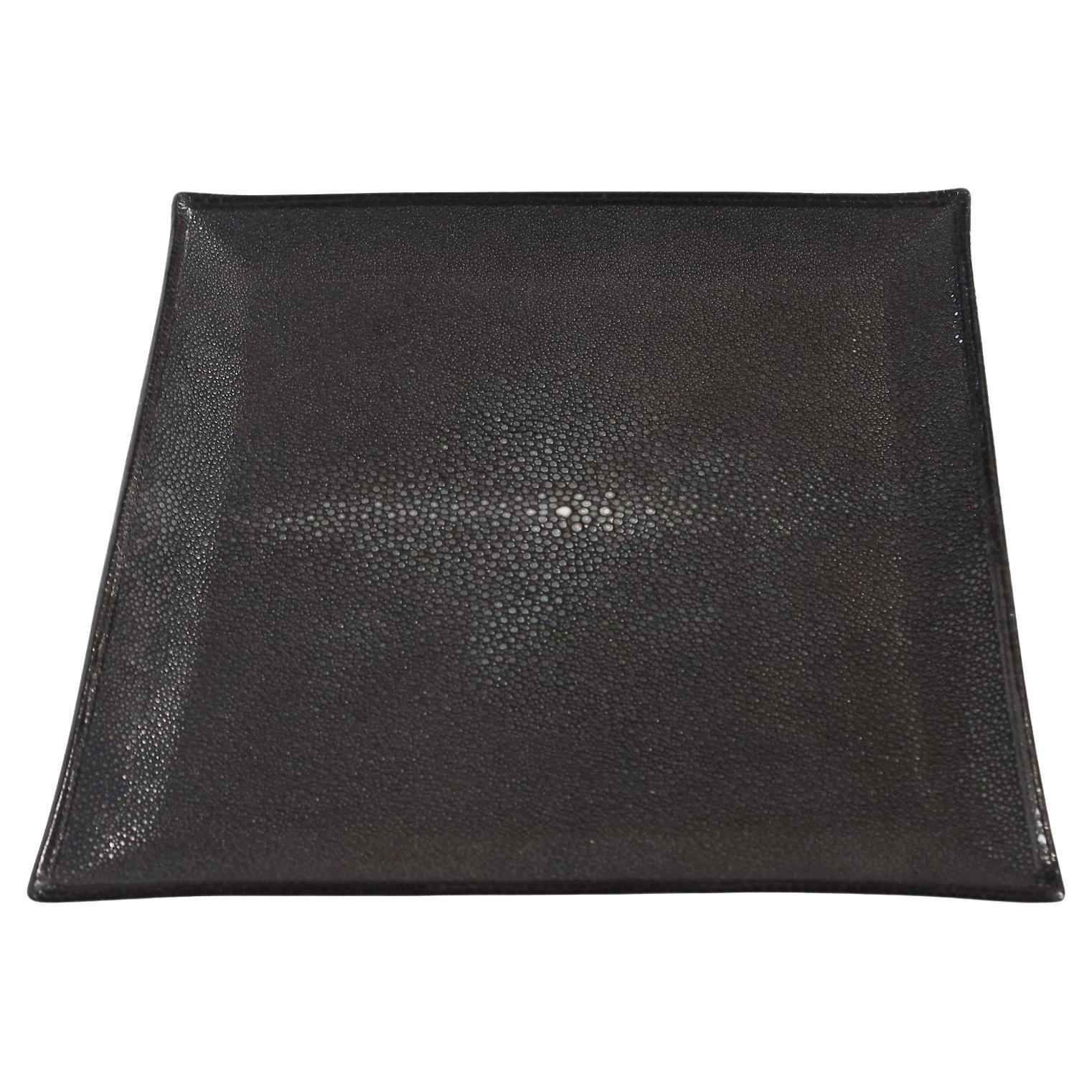 Black Shagreen Tray For Sale