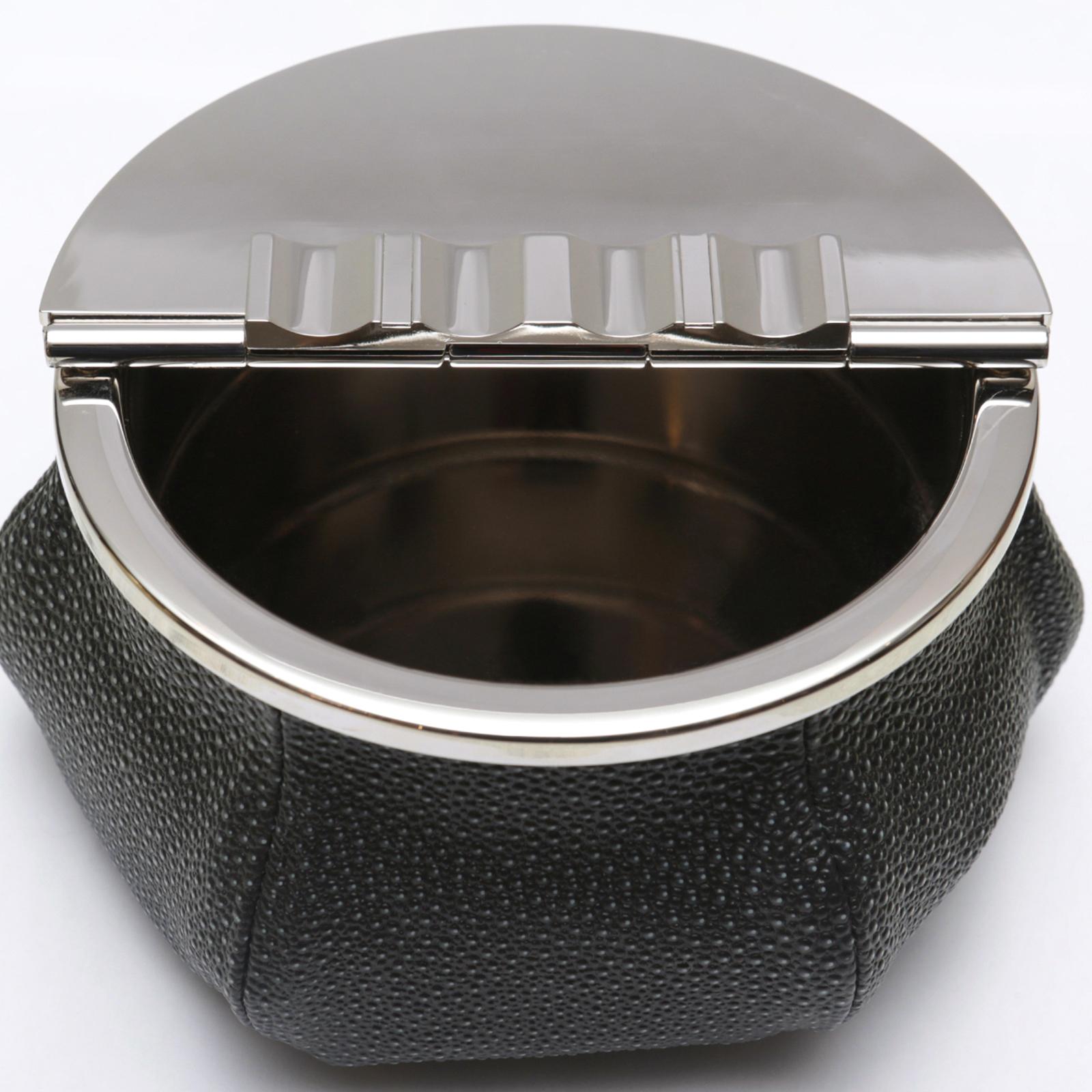 Brass Black Sharkskin 4 Cigars Yachting Ashtray For Sale