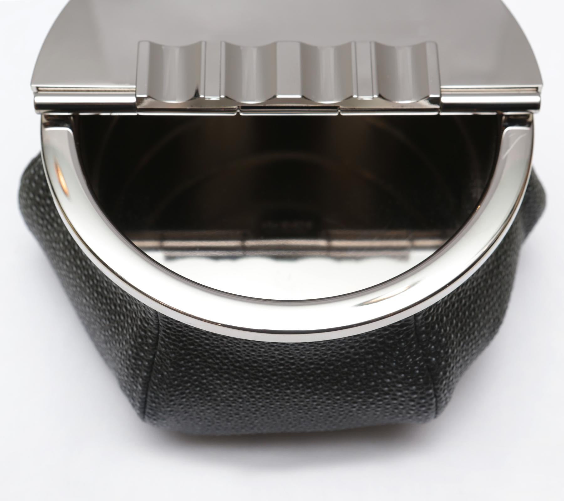 Contemporary Black Sharkskin 4 Cigars Yachting Ashtray For Sale