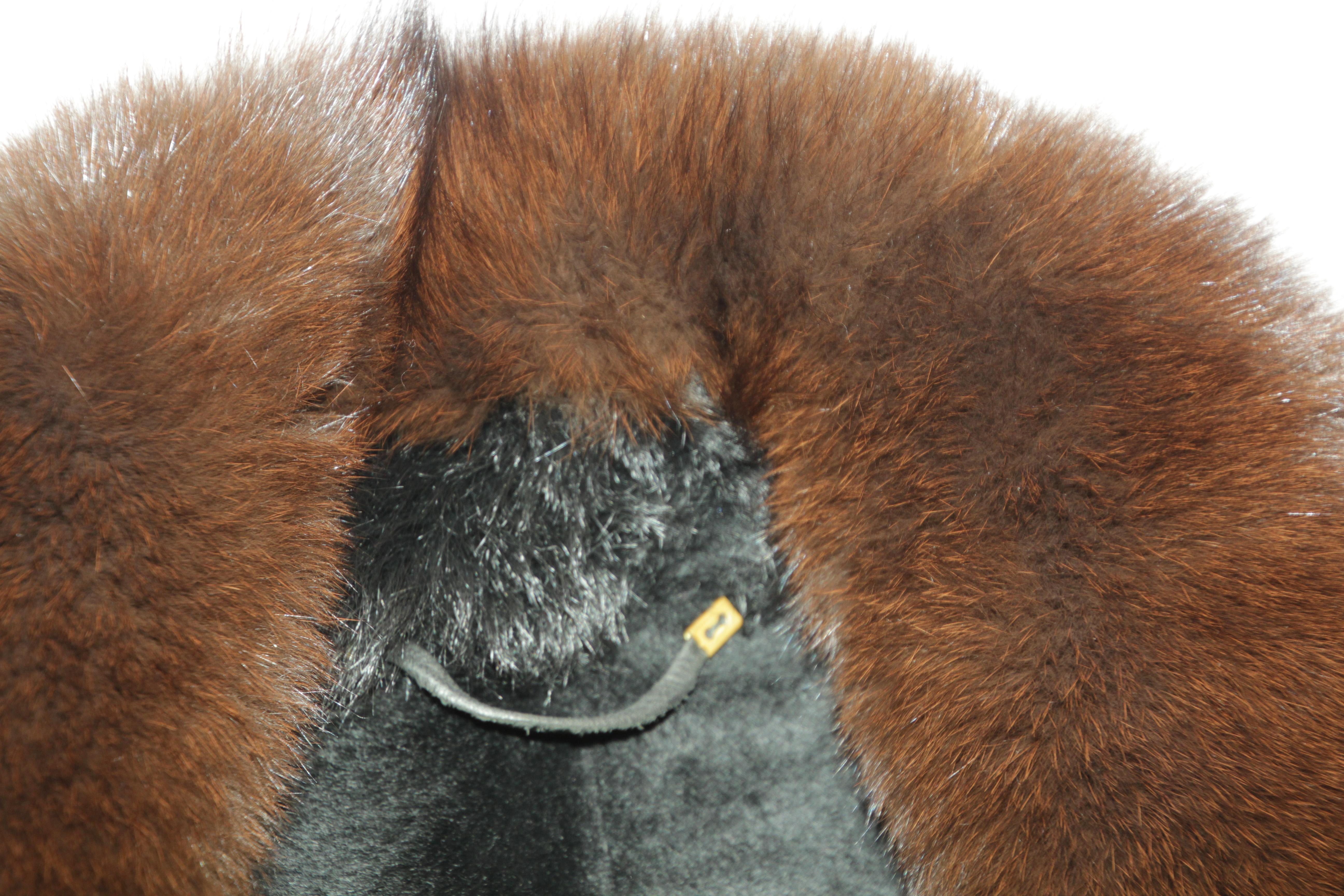 Black Shearling Lamb Suede Leather Fur Jacket Coat For Sale 11