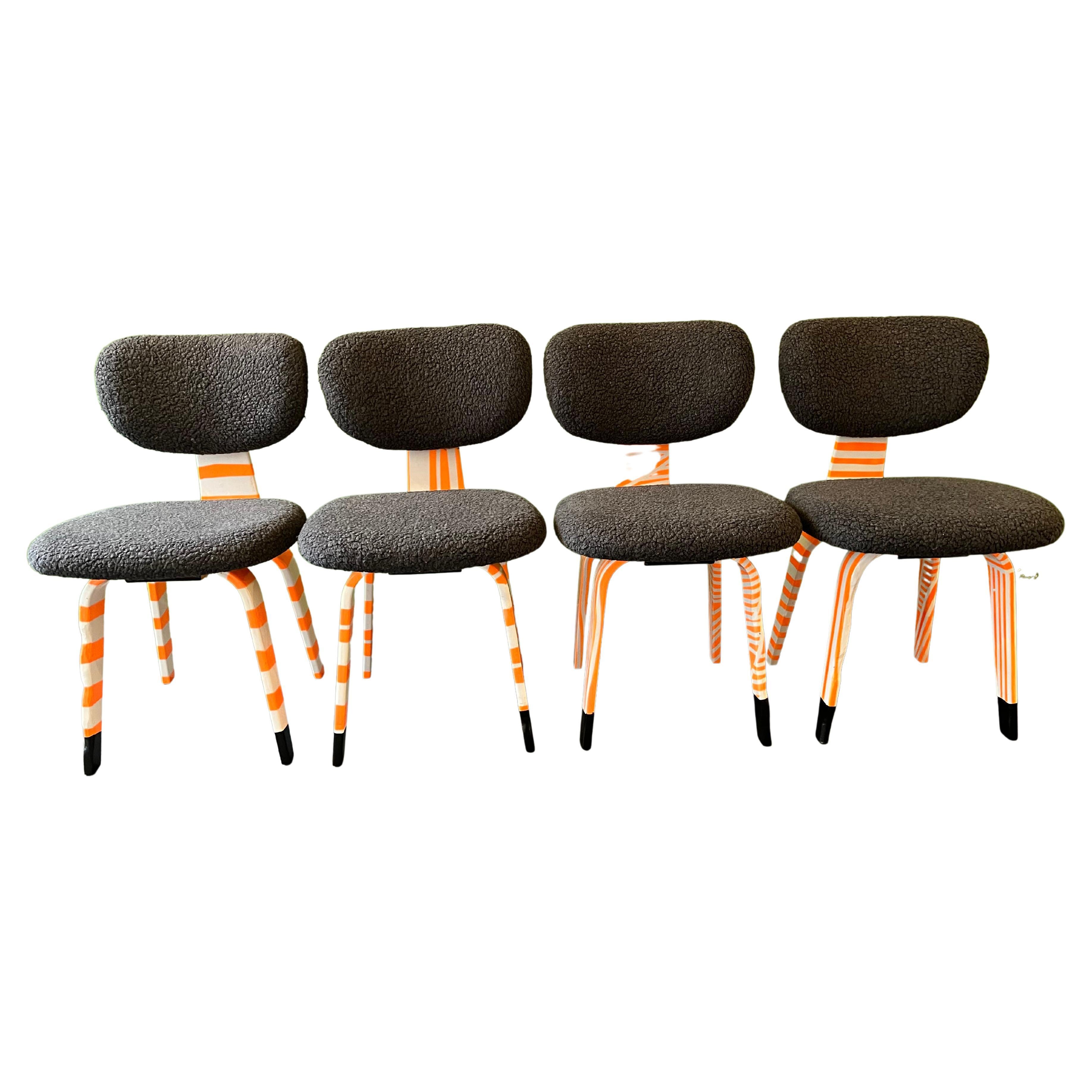 Mid-Century Modern Four Black Sheep Dining Chairs by Markus Friedrich Staab