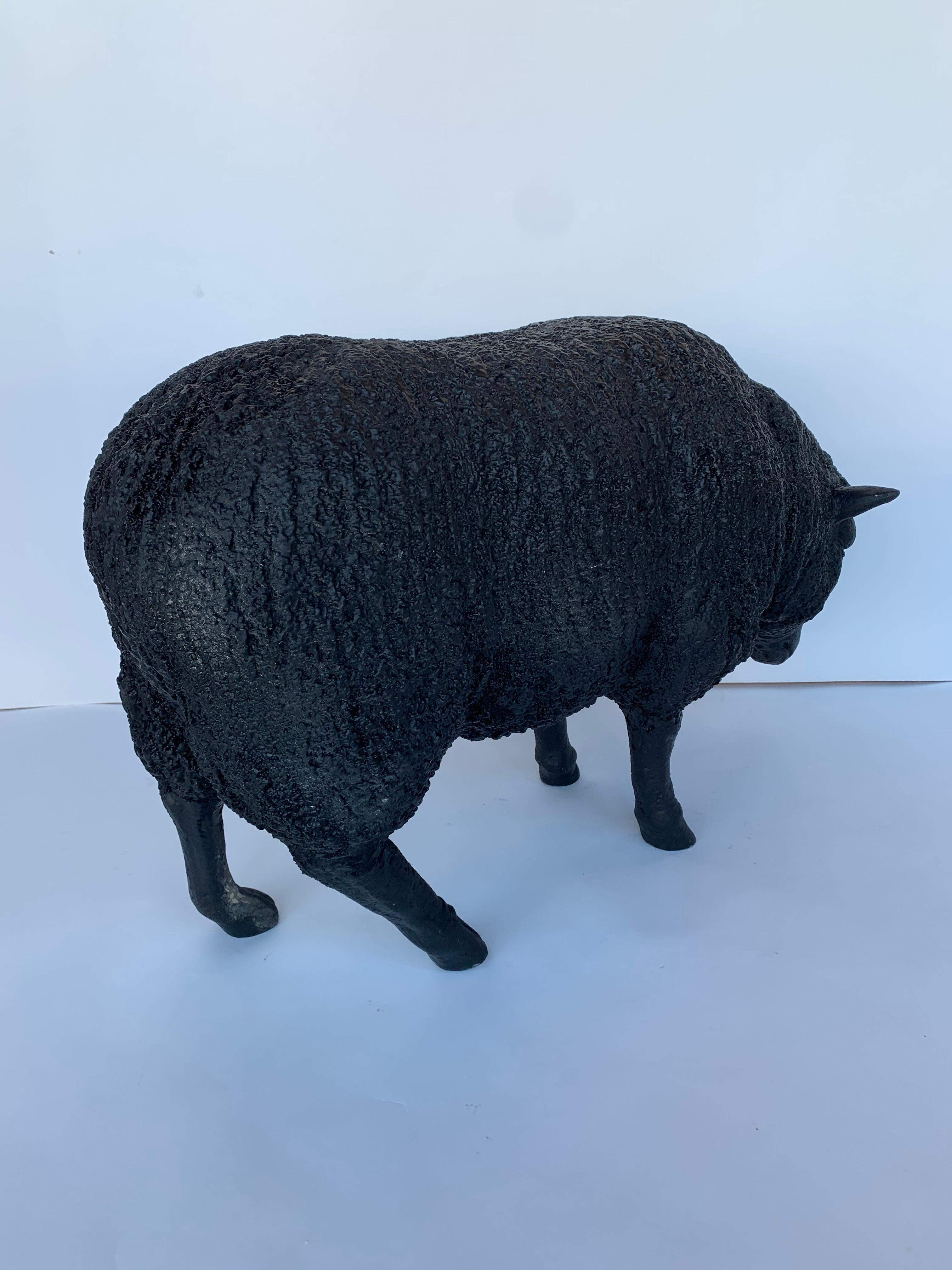 20th Century Black Sheep Sculpture