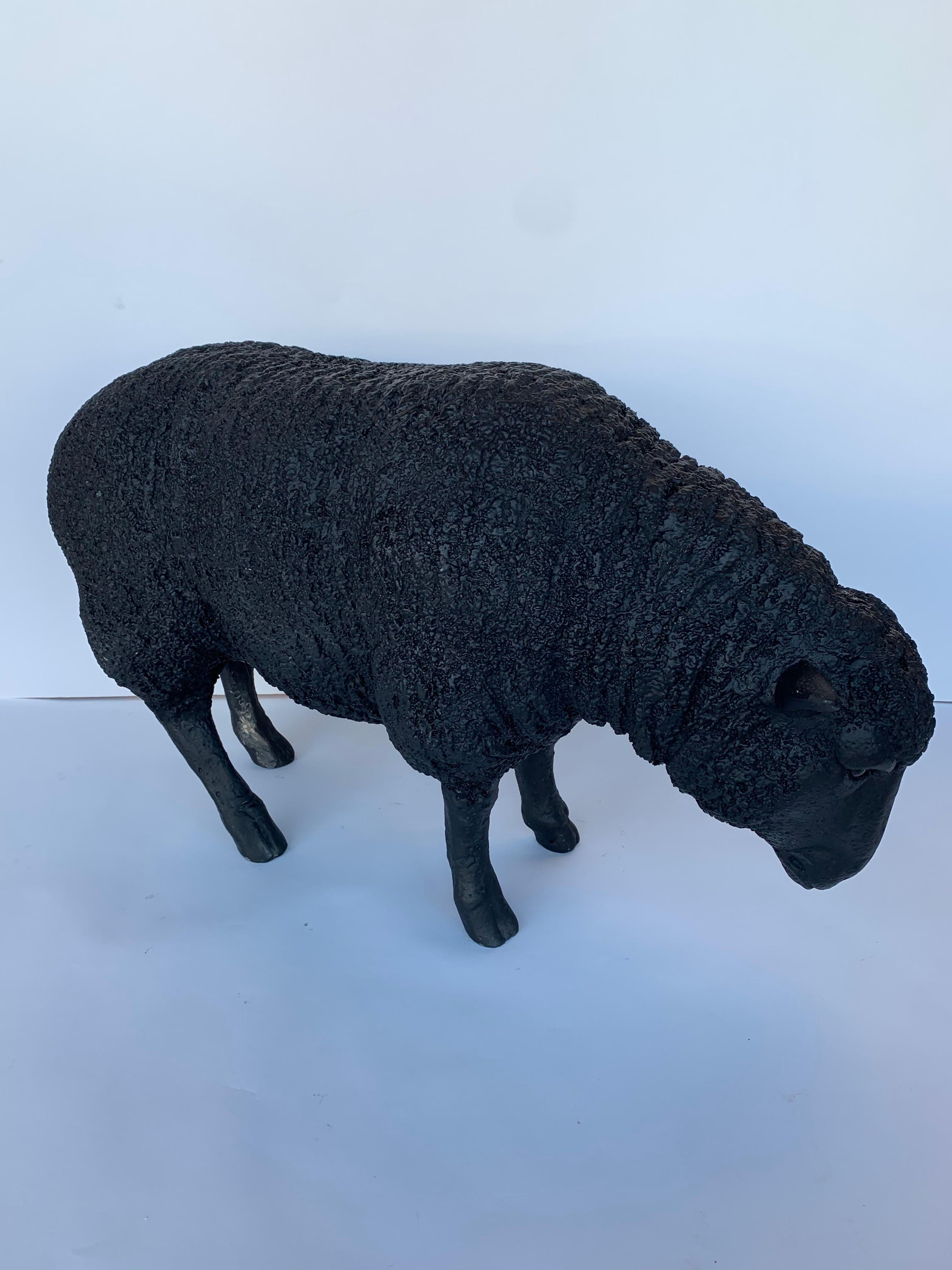 Fiberglass Black Sheep Sculpture