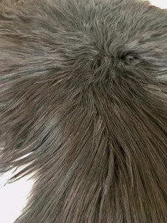 Black Sheepskin Fur Throw Rug, Iceland