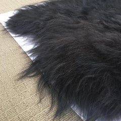 Black Sheepskin Fur Throw Rug, Iceland