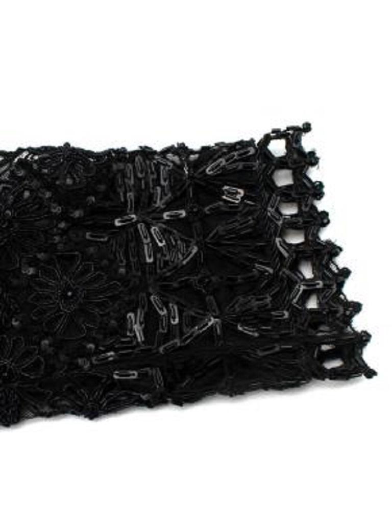 Black Sheer Embellished Sequin Cropped Jacket For Sale 3