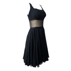 Black Sheer Midriff Little Black Dress, 1960s