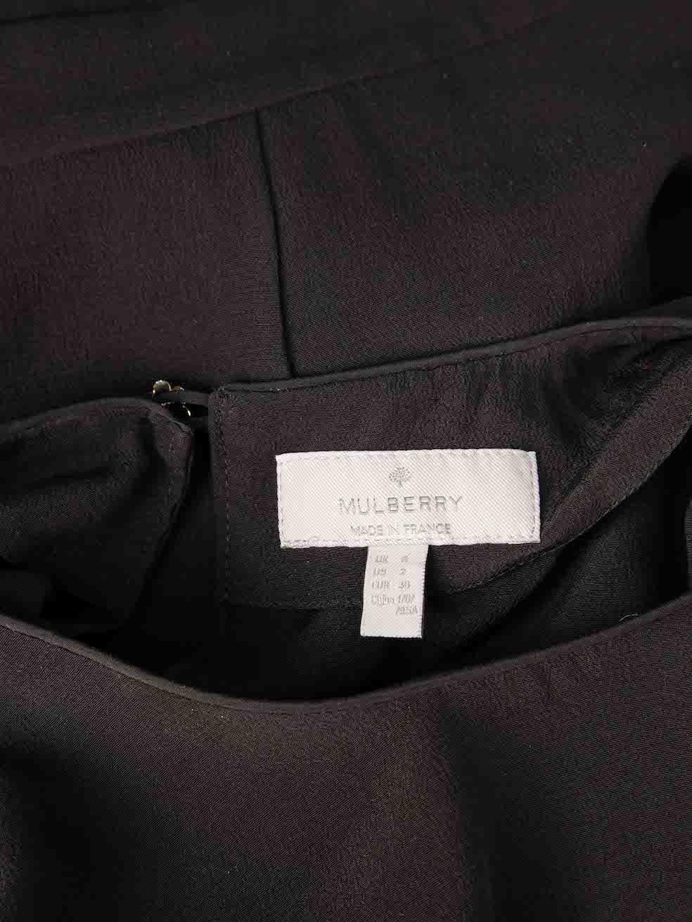 Women's Black Silk Pleated Detail Midi Dress Size XS For Sale