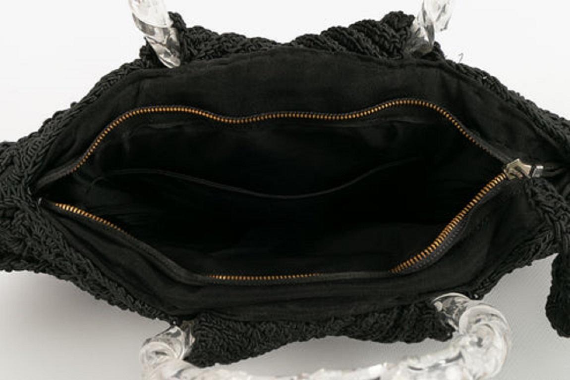 Schwarze Vintage-Tasche in Muschelform im Angebot 3