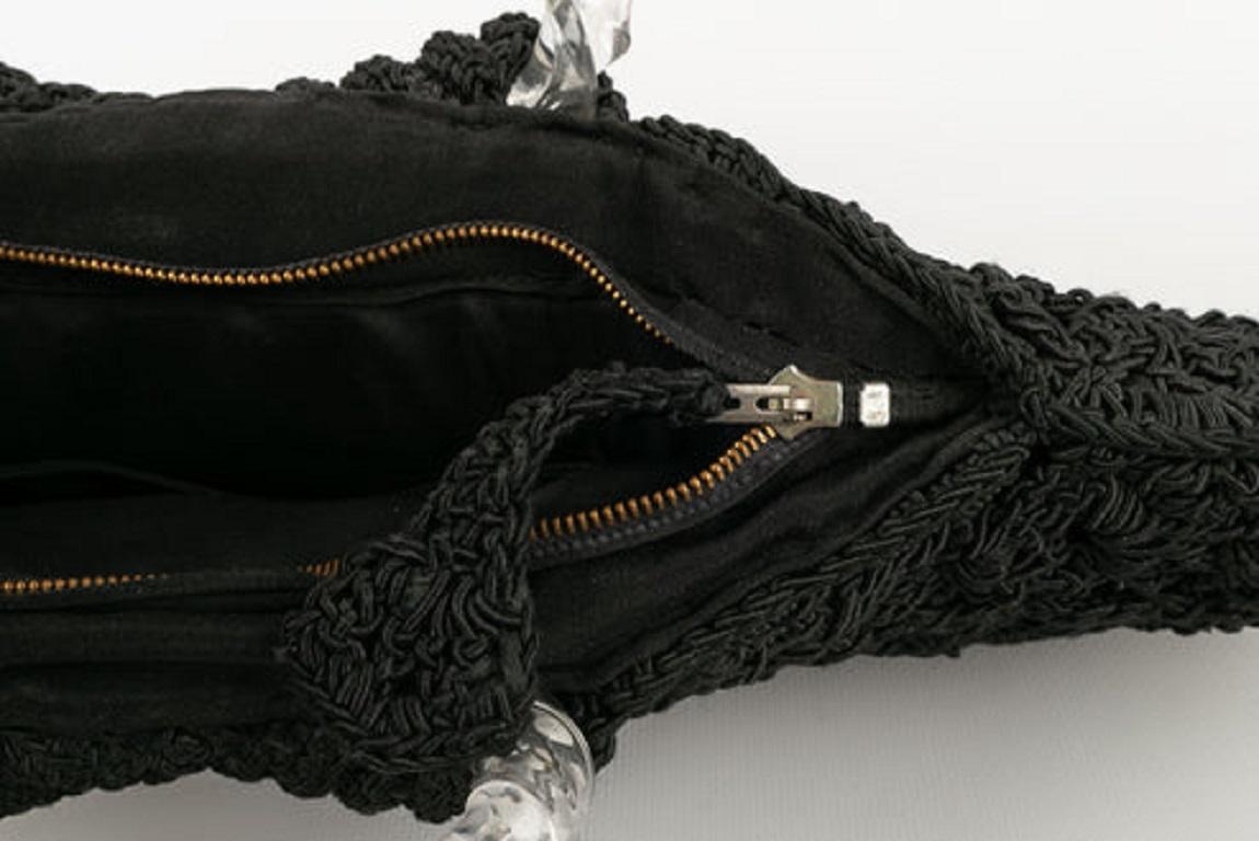 Schwarze Vintage-Tasche in Muschelform im Angebot 4