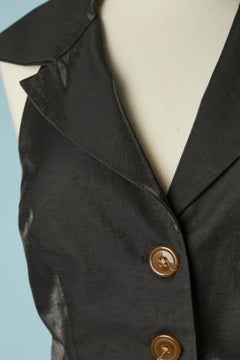 Black shiny backless vest Vivienne Westwood Red LABEL