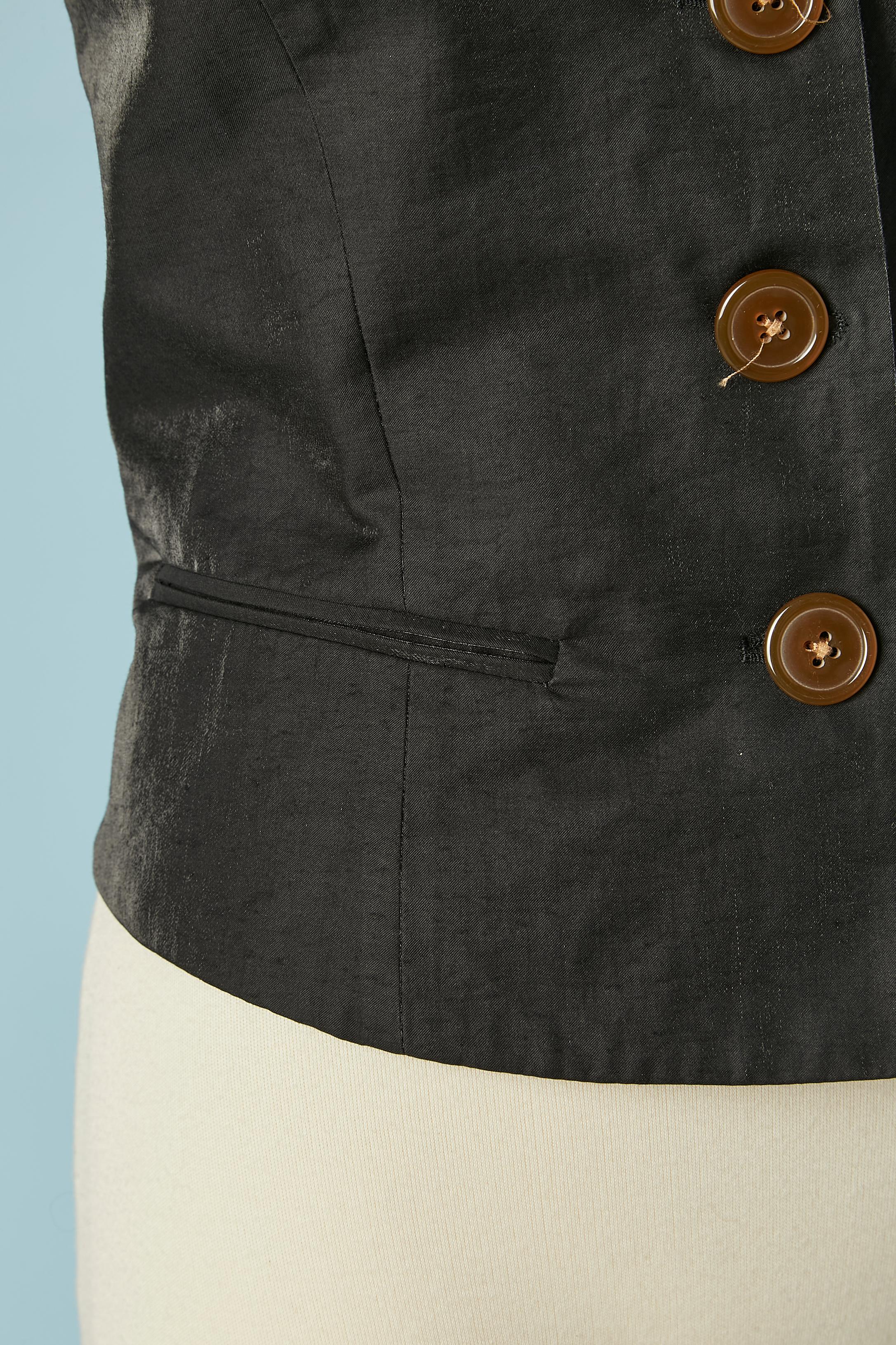 Black shiny backless vest Vivienne Westwood Red LABEL In Excellent Condition In Saint-Ouen-Sur-Seine, FR