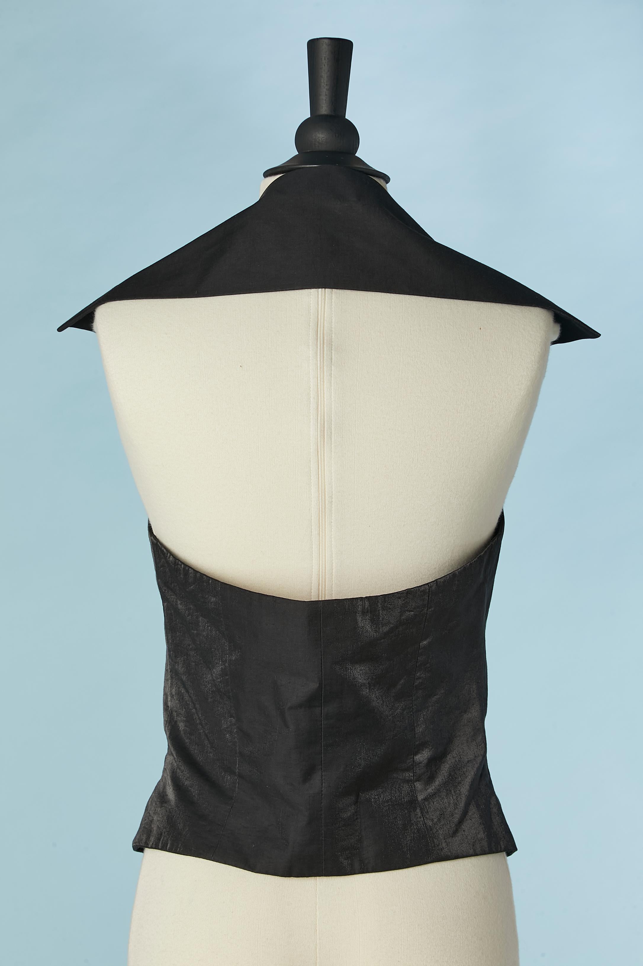 Black shiny backless vest Vivienne Westwood Red LABEL 1
