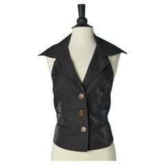 Black shiny backless vest Vivienne Westwood Red LABEL