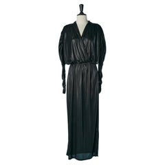 Schwarzes Abendkleid aus glänzendem Jersey YVES SAINT LAURENT Variation