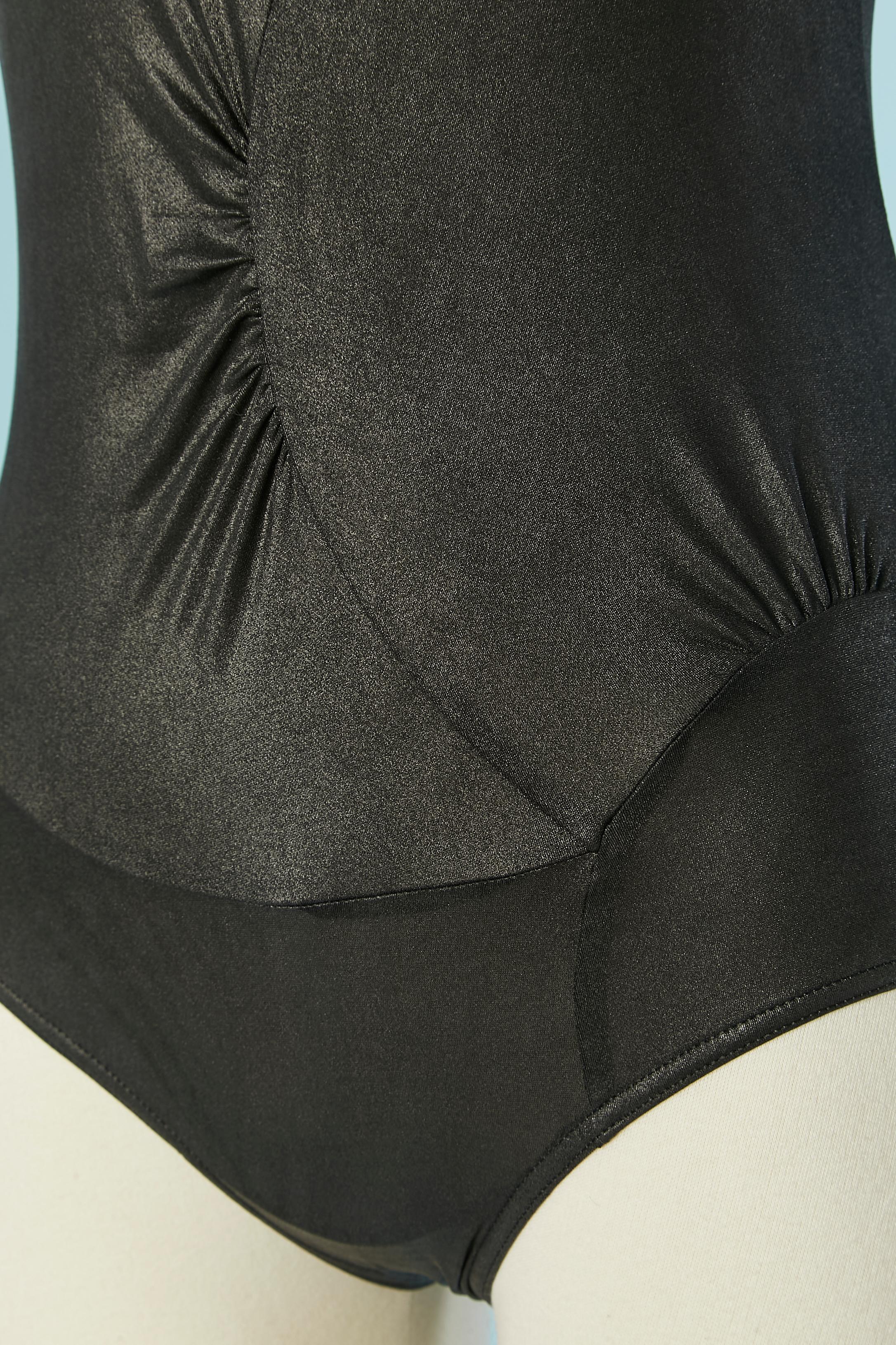 Traje de baño de una pieza negro brillante CHANEL Negro en venta