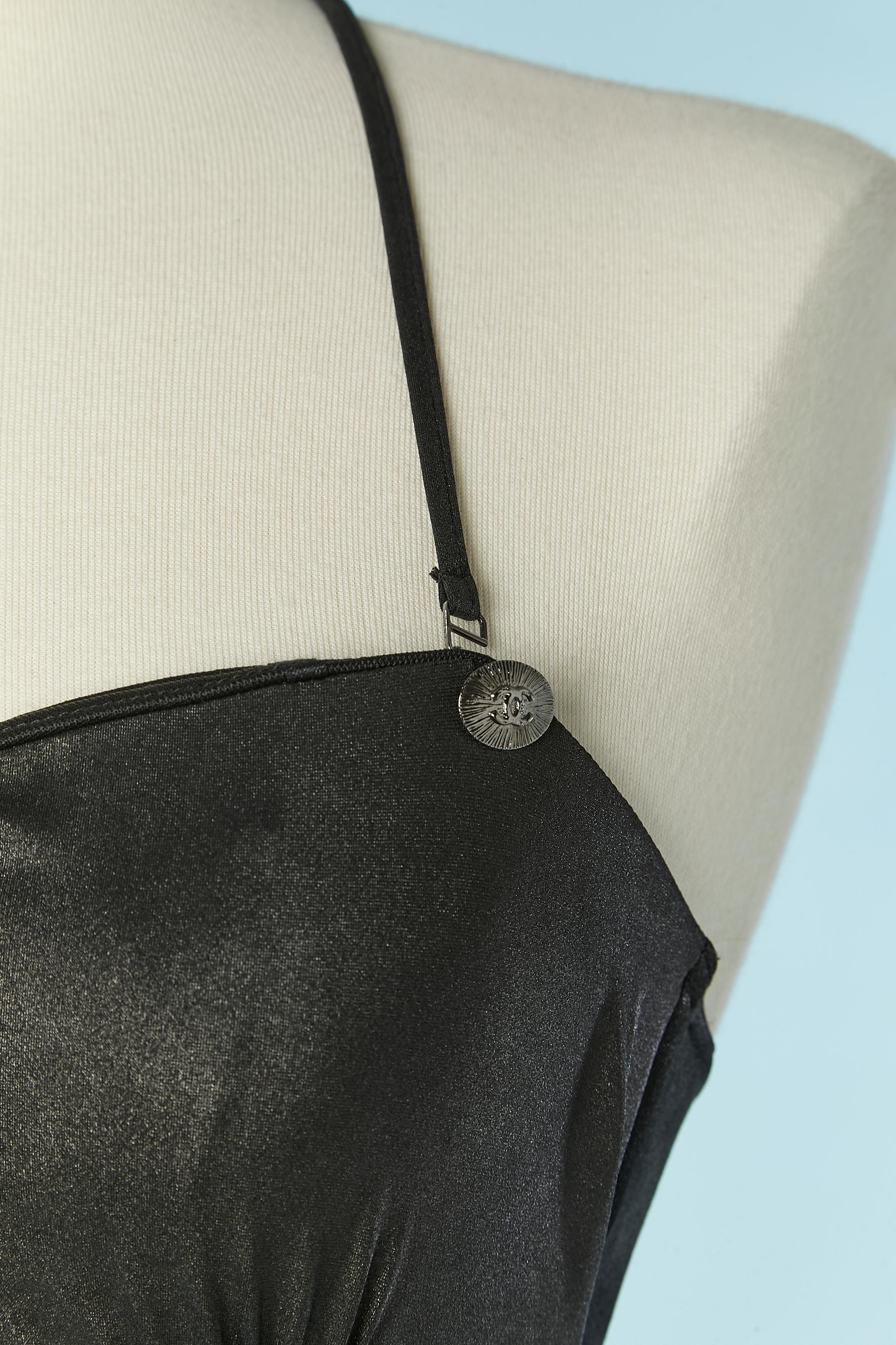 De las mujeres Traje de baño de una pieza negro brillante CHANEL en venta