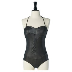 Maillot de bain une pièce noir brillant CHANEL