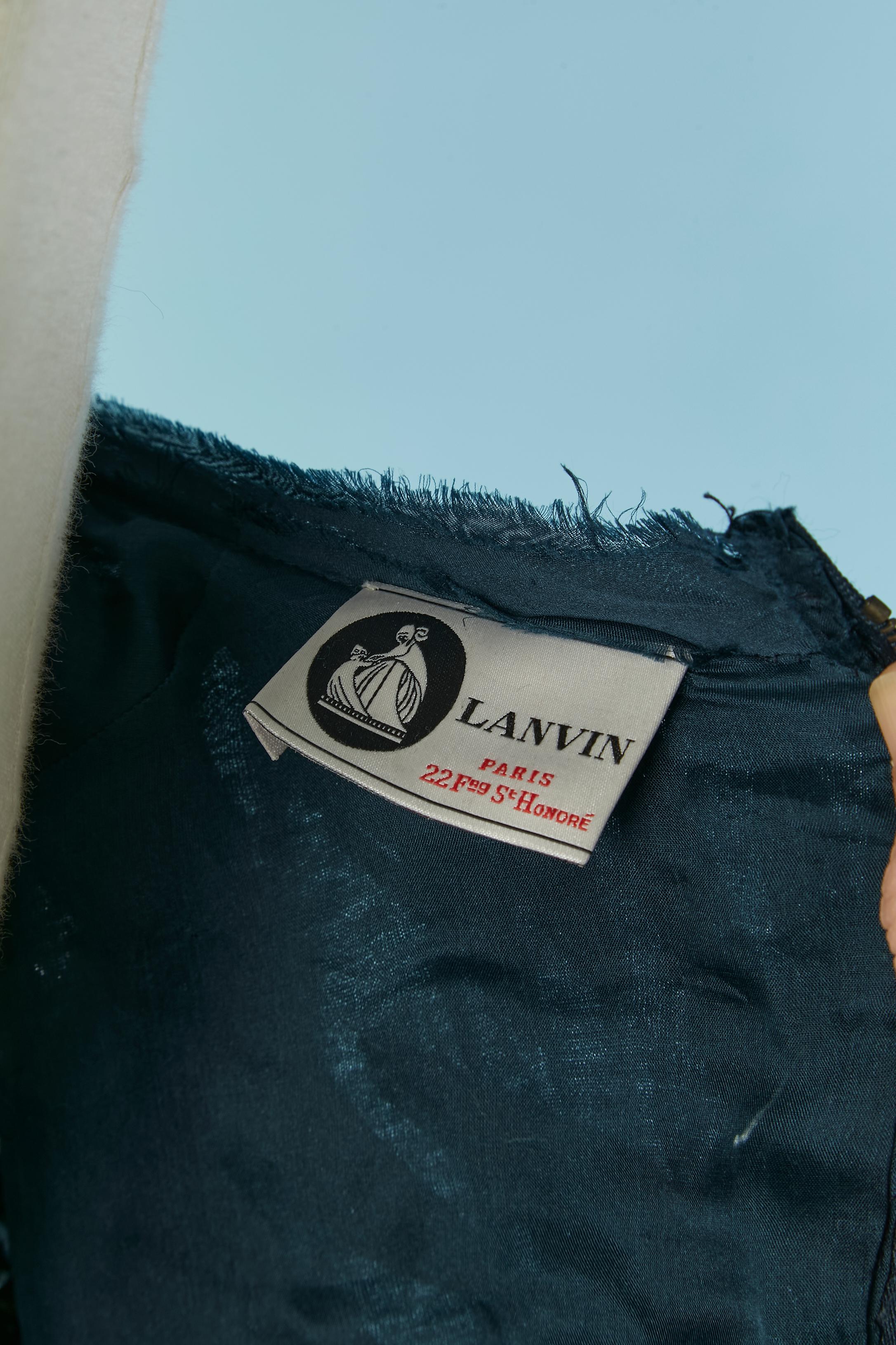 Robe de cocktail drapée à paillettes noires sur base de jersey bleu LANVIN by A. Elbaz en vente 5