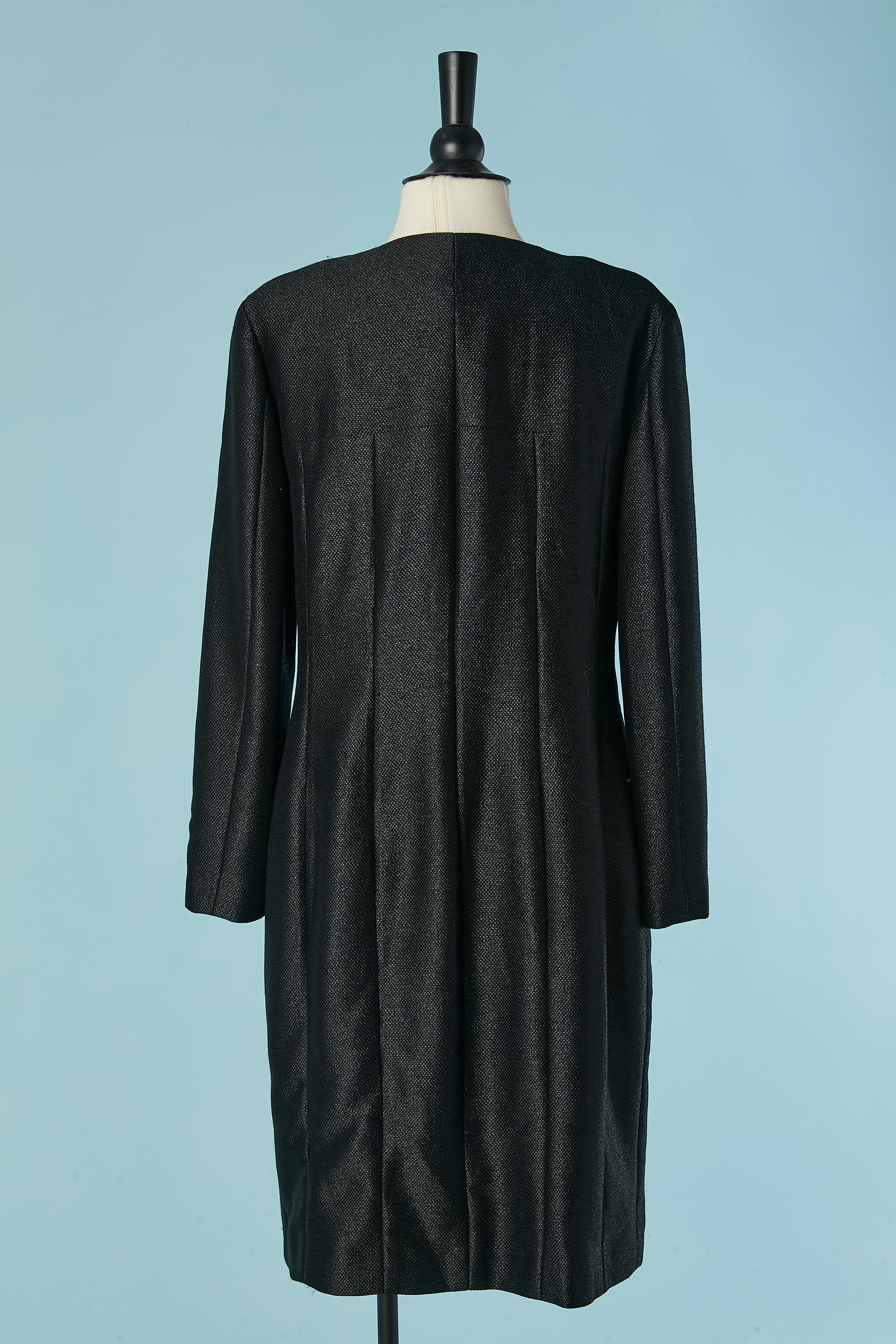 Black shiny single breasted coat CHANEL 1