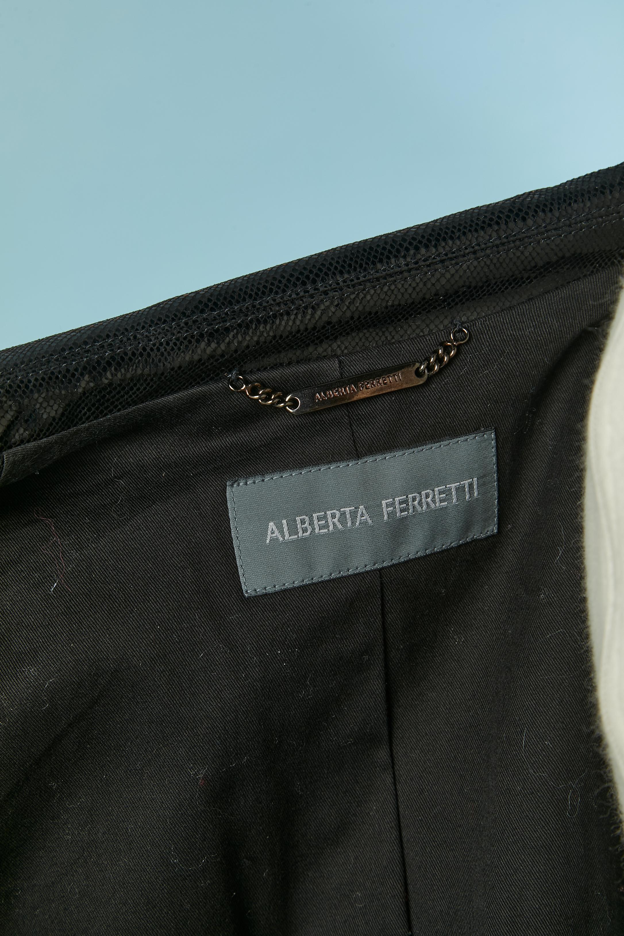 Tailleur pantalone nero lucido ALBERTA FERRETTI in vendita 5