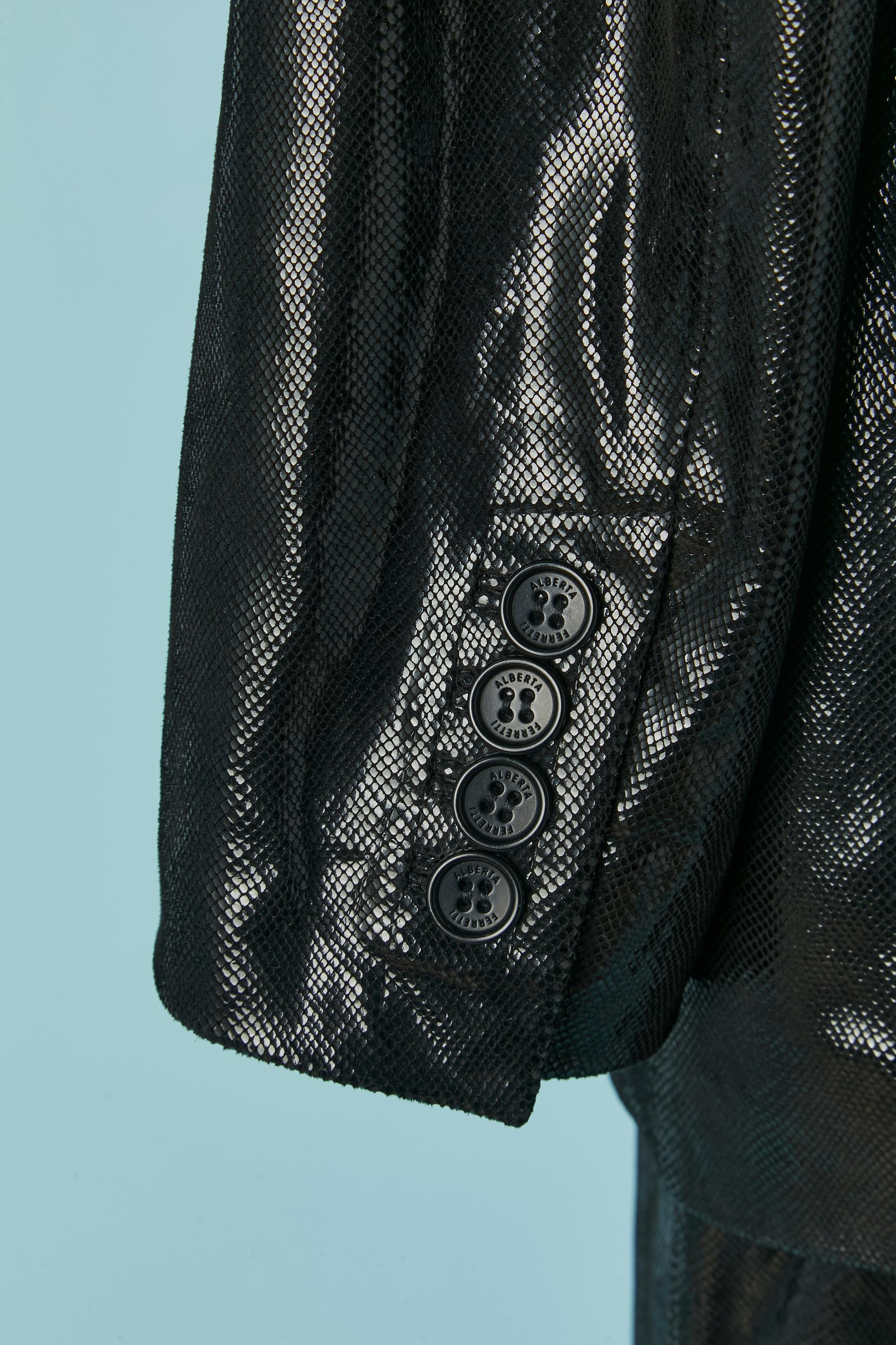 Tailleur pantalone nero lucido ALBERTA FERRETTI in vendita 1