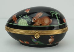 Black Shoulder Le Tallec for Tiffany & Co. Limoges Porcelain Egg Box