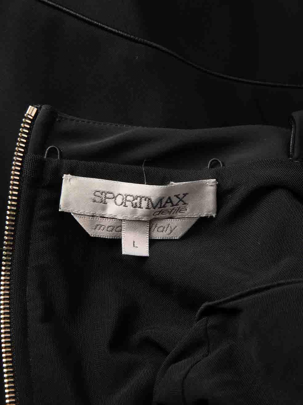 Sportmax - Mini robe noire à épaules dénudées et à empiècements, taille L en vente 1