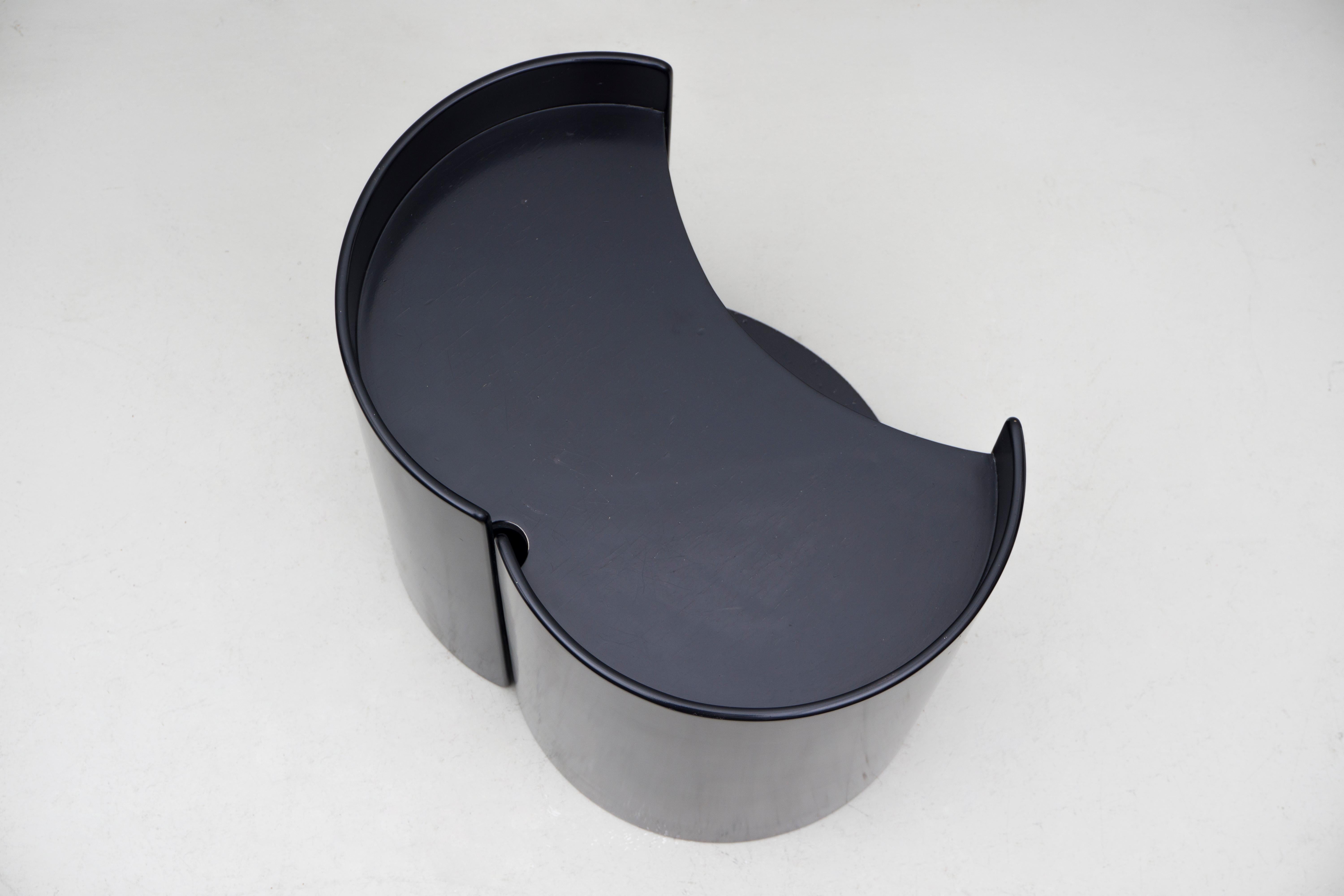 Lacquered Black Side Table by Kazuhide Takahama, 1961