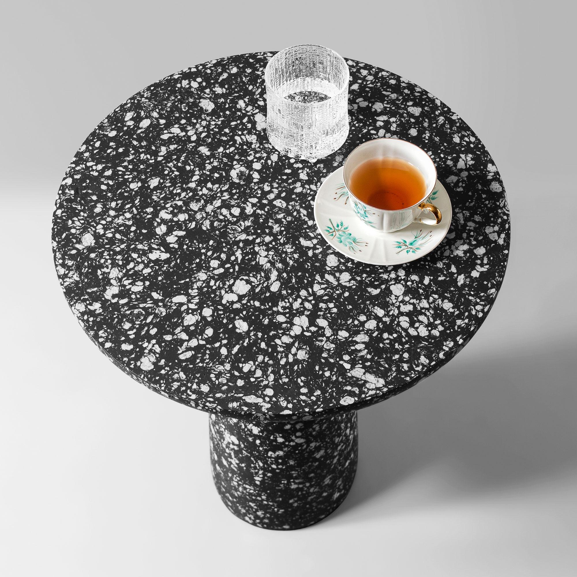Concrete Black Side Table, Minimalist Table, Industrial End Table by Donatas Žukauskas For Sale