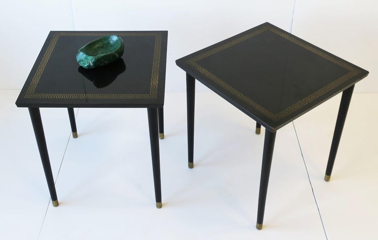 Midcentury Modern Black End, Side or Nesting Tables Pair, ca. 1940s For Sale 1