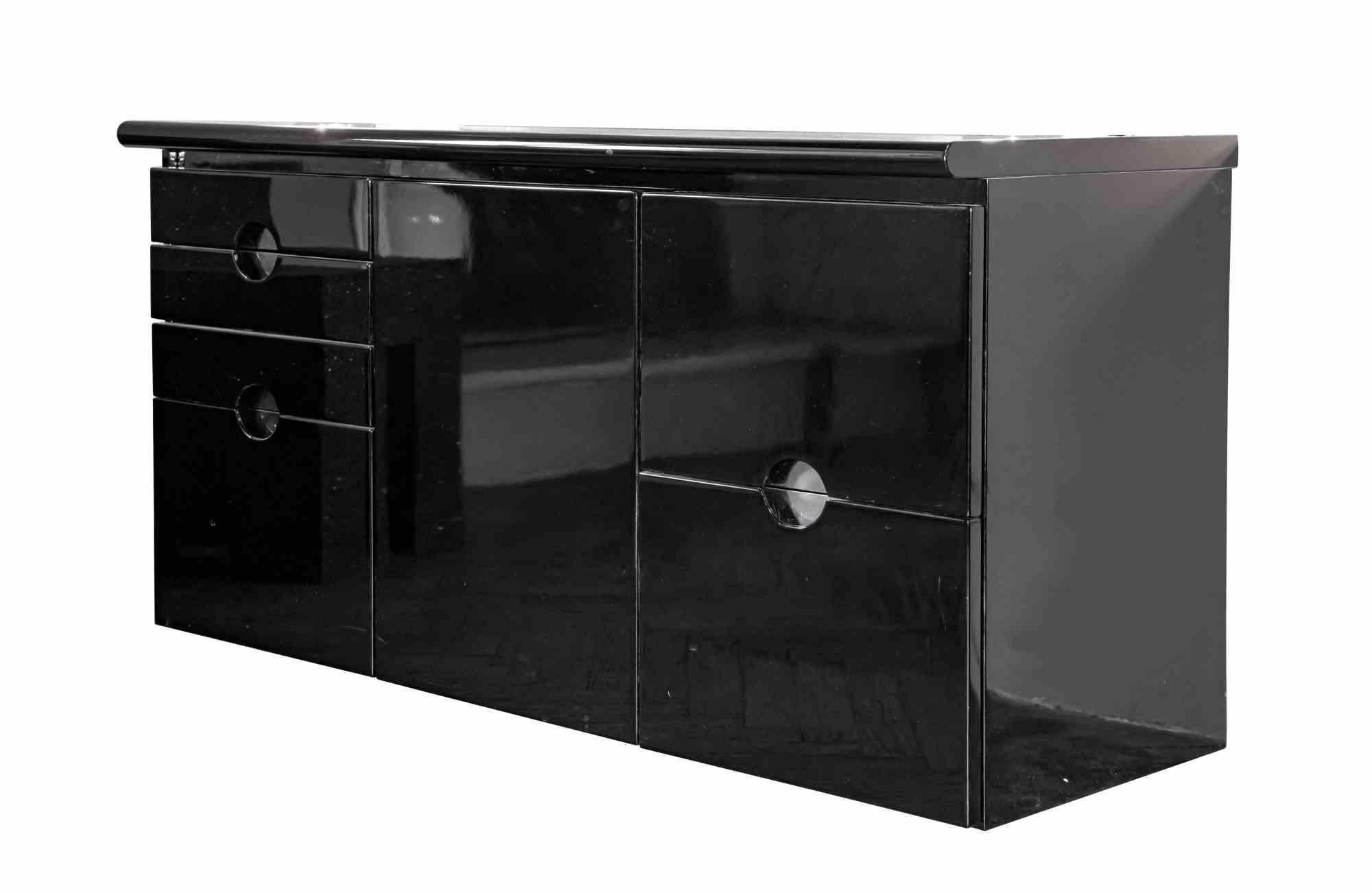 Italian Black Sideboard by Luigi Caccia Dominioni for Azucena - Italy 1960s