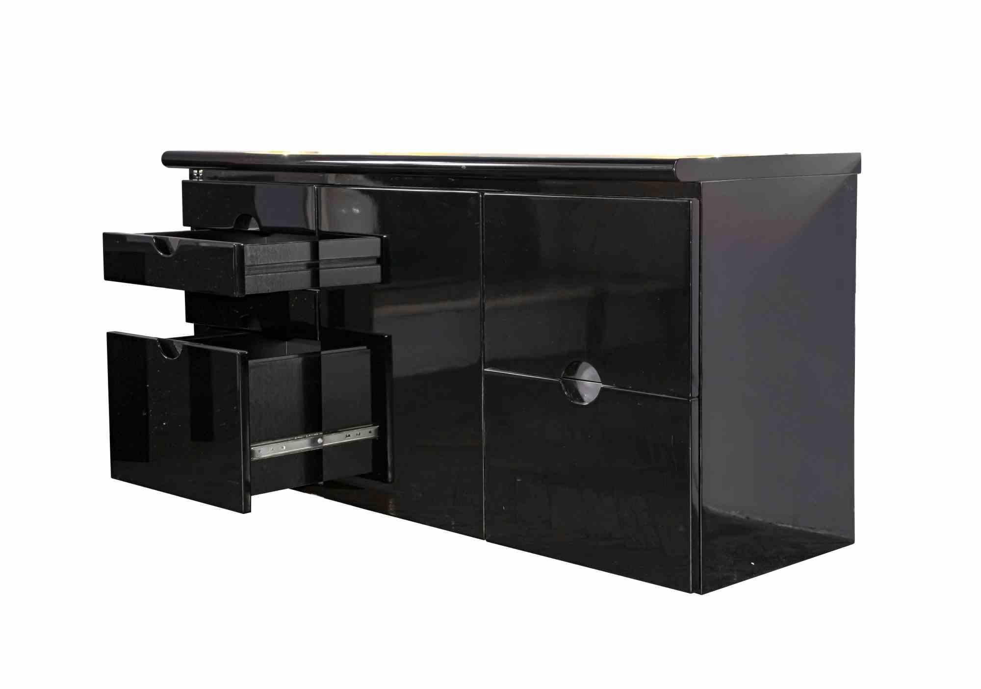 Mid-20th Century Black Sideboard by Luigi Caccia Dominioni for Azucena - Italy 1960s