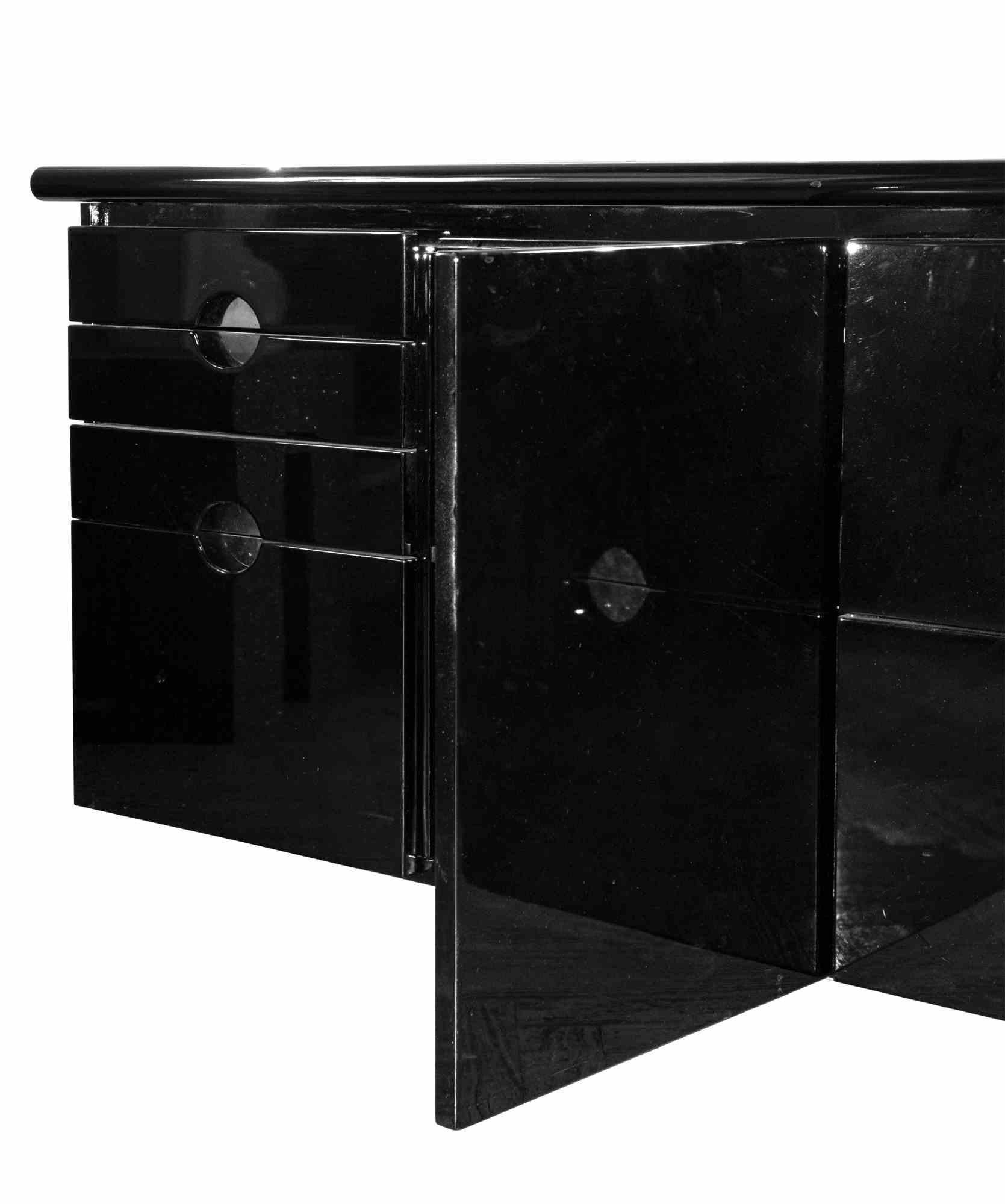Wood Black Sideboard by Luigi Caccia Dominioni for Azucena - Italy 1960s