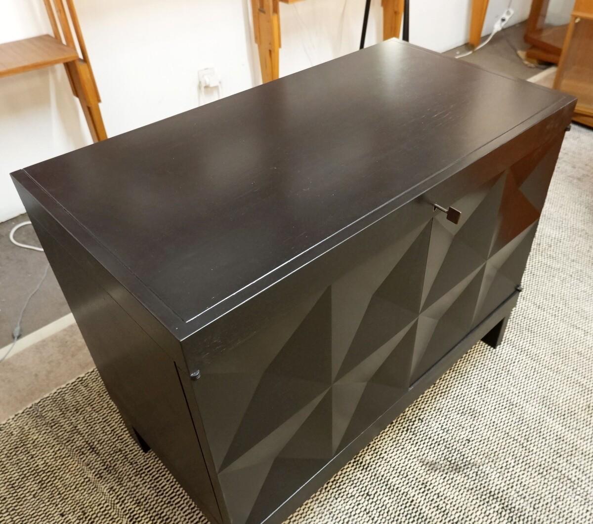 Credenza nera con ante Op-Art di J. Batenburg per Mi, Belgio 1969 in vendita 1