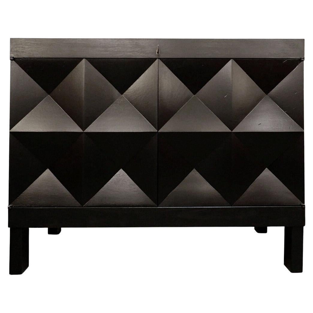 Buffet noir avec portes Op-Art par J. Batenburg pour Mi, Belgique 1969