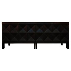 Buffet noir avec portes Op-Art par J. Batenburg pour Mi, Belgique 1969