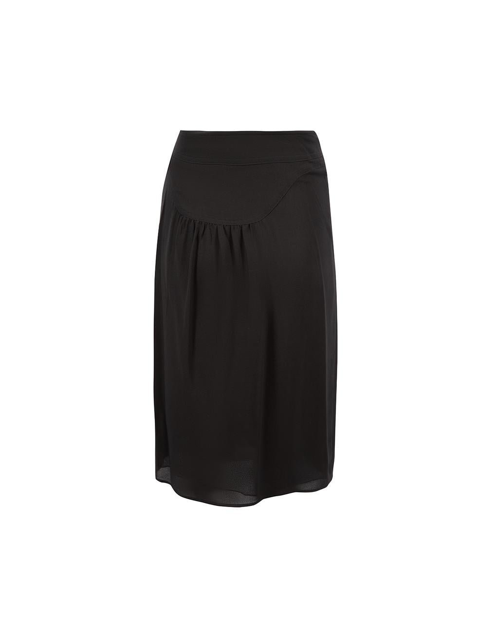 Black Silk A-line Skirt Size M In Good Condition In London, GB