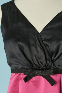 Black silk and pink satin cocktail dress D&G by Dolce & Gabbana