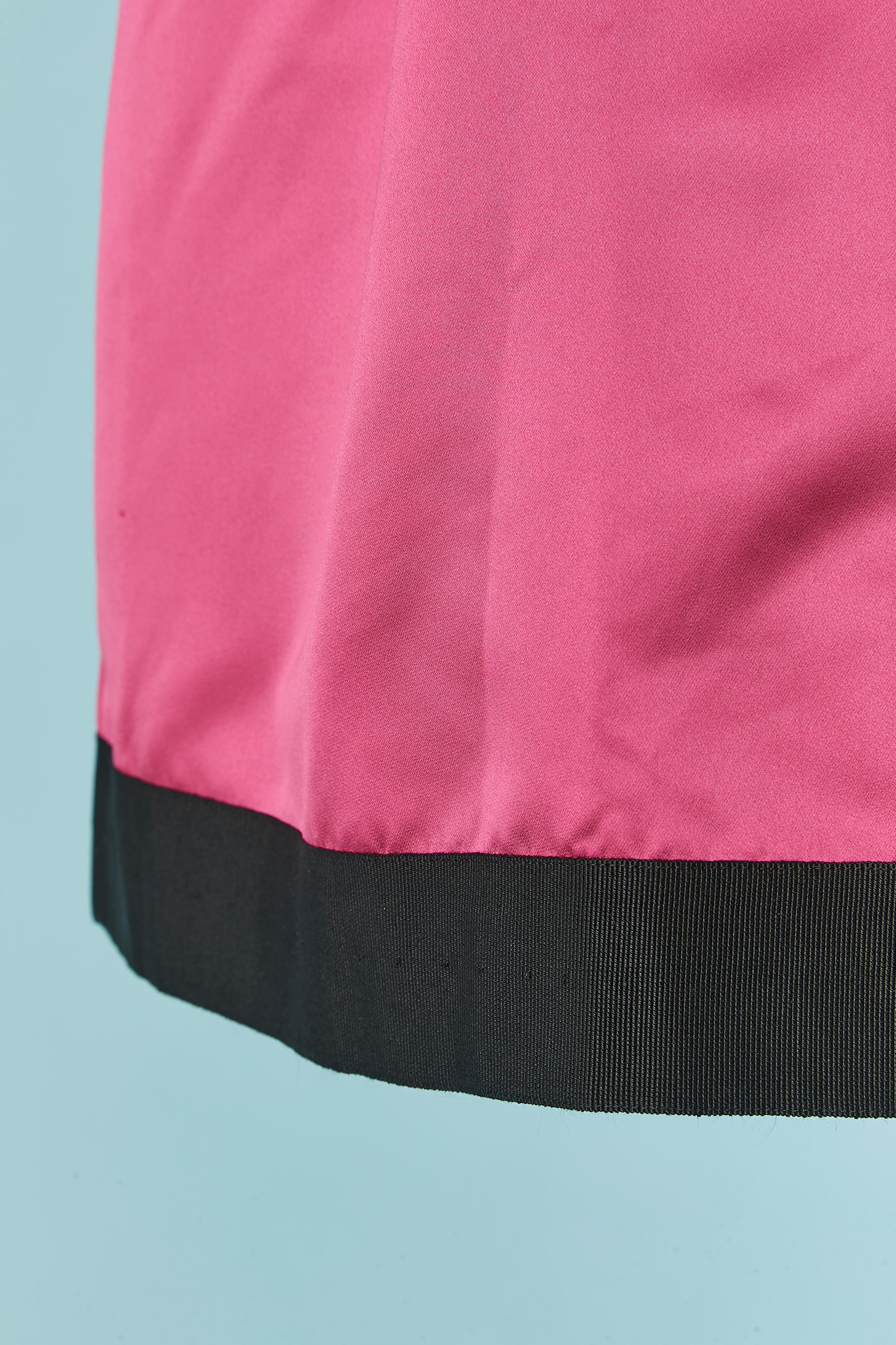 Pink Black silk and pink satin cocktail dress D&G by Dolce & Gabbana For Sale