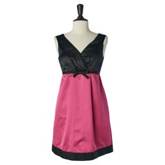 Black silk and pink satin cocktail dress D&G by Dolce & Gabbana