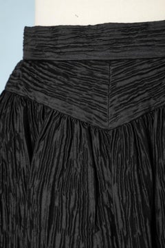 Black silk and polyester wrinkled effect Hanaé Mori
