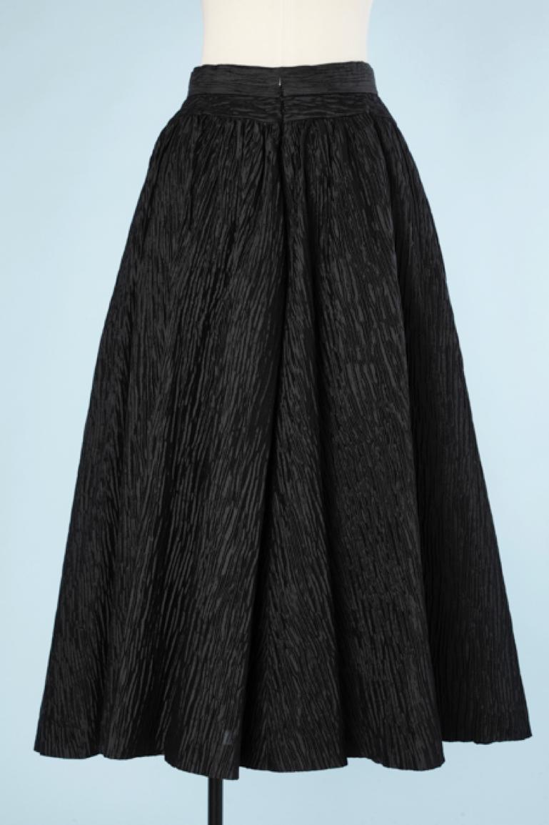 Black silk and polyester wrinkled effect Hanaé Mori  For Sale 1