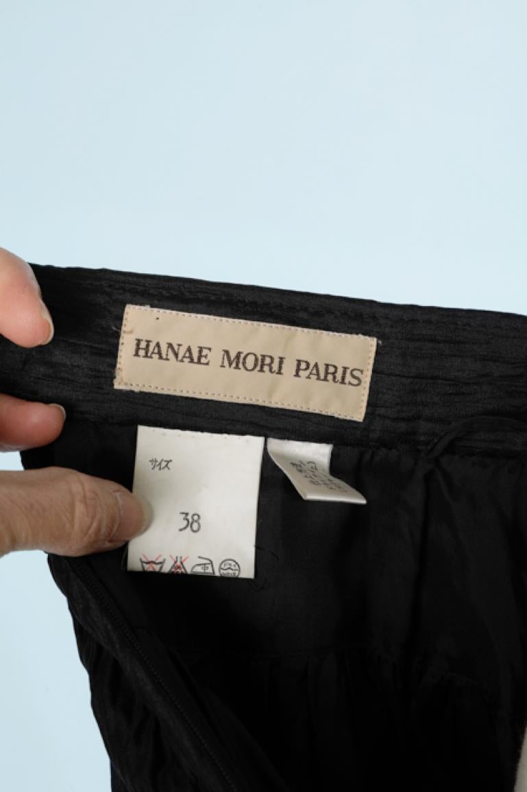 Black silk and polyester wrinkled effect Hanaé Mori  For Sale 2